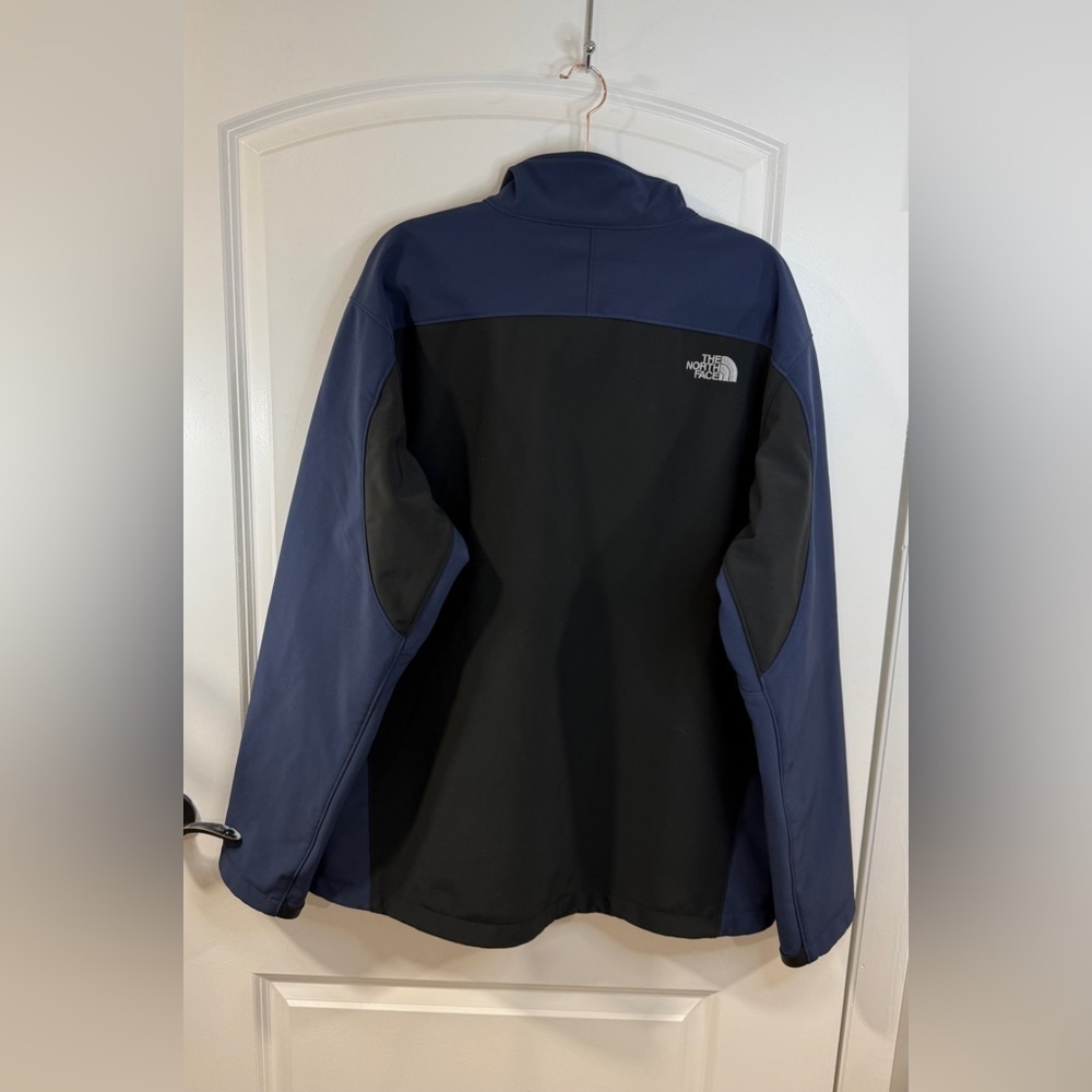 The North Face Men’s XXL Navy Black Softshell Jacket Full Zip Fleece - Picture 3 of 12